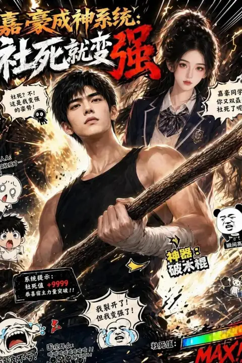 《嘉豪成神系统:社死就变强》封面