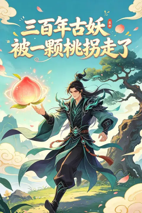 《三百年古妖被一颗桃拐走了》封面