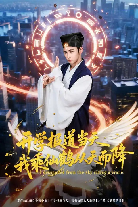 《开学报道当天我乘仙鹤从天而降》封面