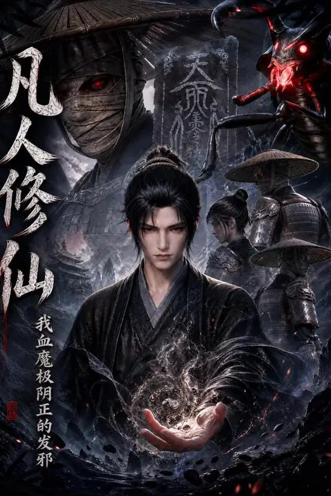 《凡人修仙,我血魔极阴正的发邪》封面