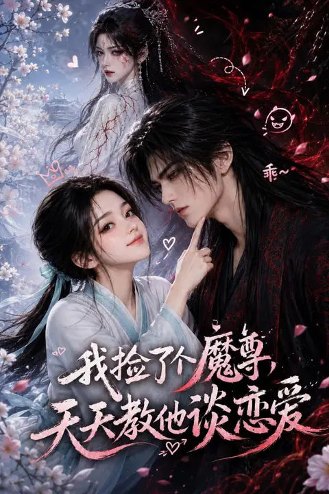 《我捡了个魔尊,天天教他谈恋爱》封面