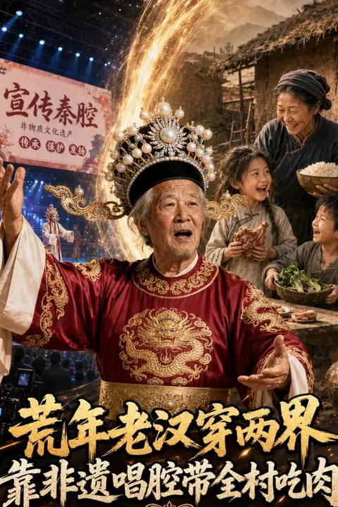 《荒年老汉穿两界：靠非遗唱腔带全村吃肉》封面