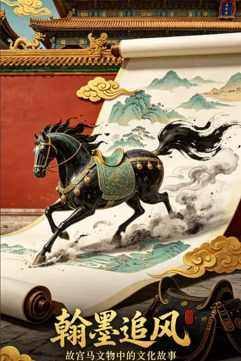 《“翰墨追风”故宫马文物中的文化故事》封面