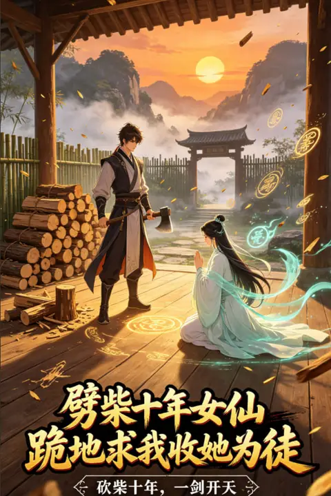 《劈柴十年女仙跪地求我收她为徒》封面