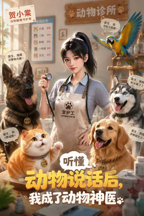 《听懂动物说话后，我成了动物神医》封面