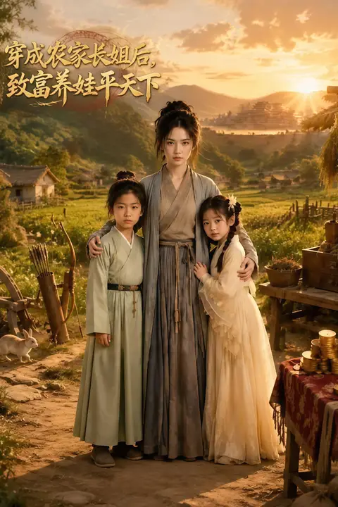 《穿成农家长姐后，致富养娃平天下》封面
