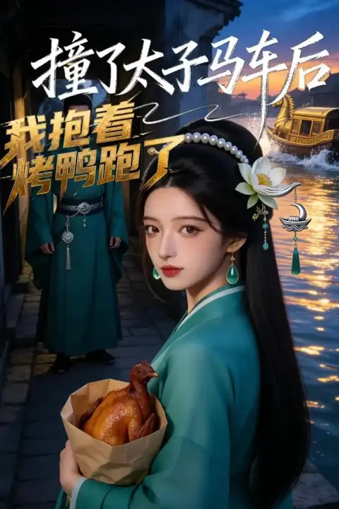 《撞了太子马车后,我抱着烤鸭跑了》封面
