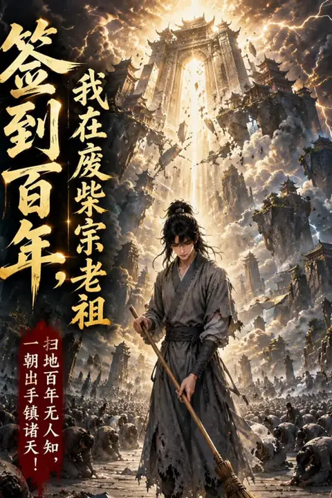 《签到百年,我在废柴宗当老祖》封面