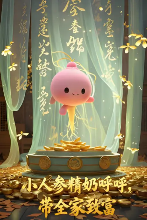 《小人参精奶呼呼带全家暴富》封面