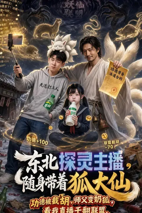 《东北探灵主播,随身带着狐大仙》封面