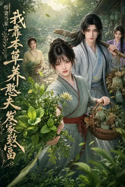 《悍妻当家:我靠本草养憨夫发家致富》封面