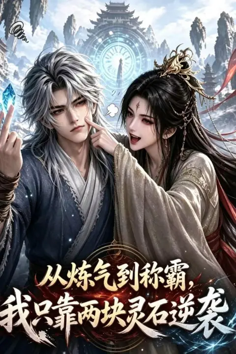 《从炼气到称霸,我只靠两块灵石逆袭》封面